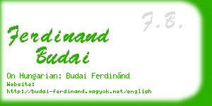 ferdinand budai business card
